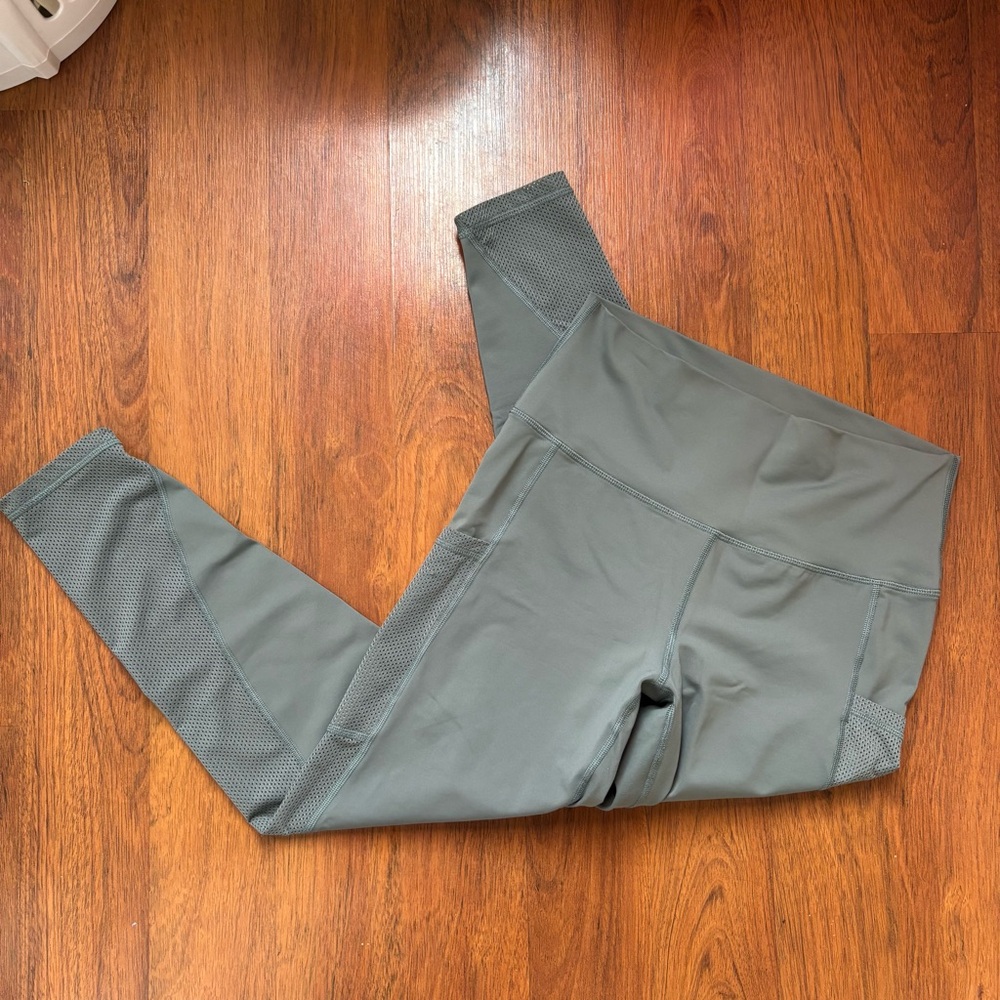 Sage green mesh leggings
